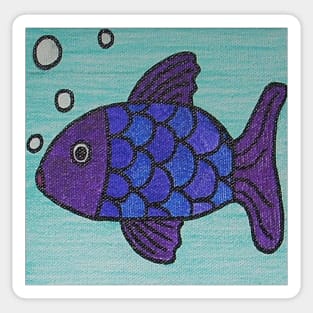 Purple Fish Portrait Sticker